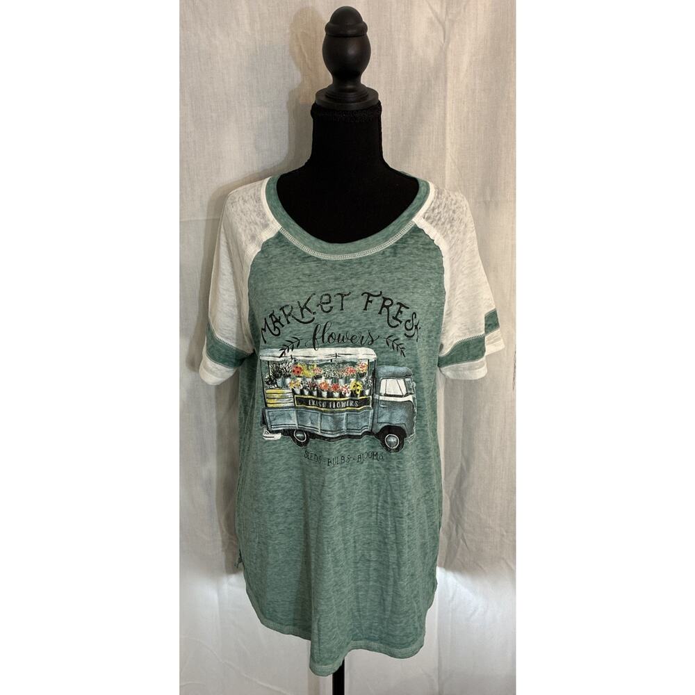 Cottagecore Floral Womens Sz M Sable Sky Pullover Top